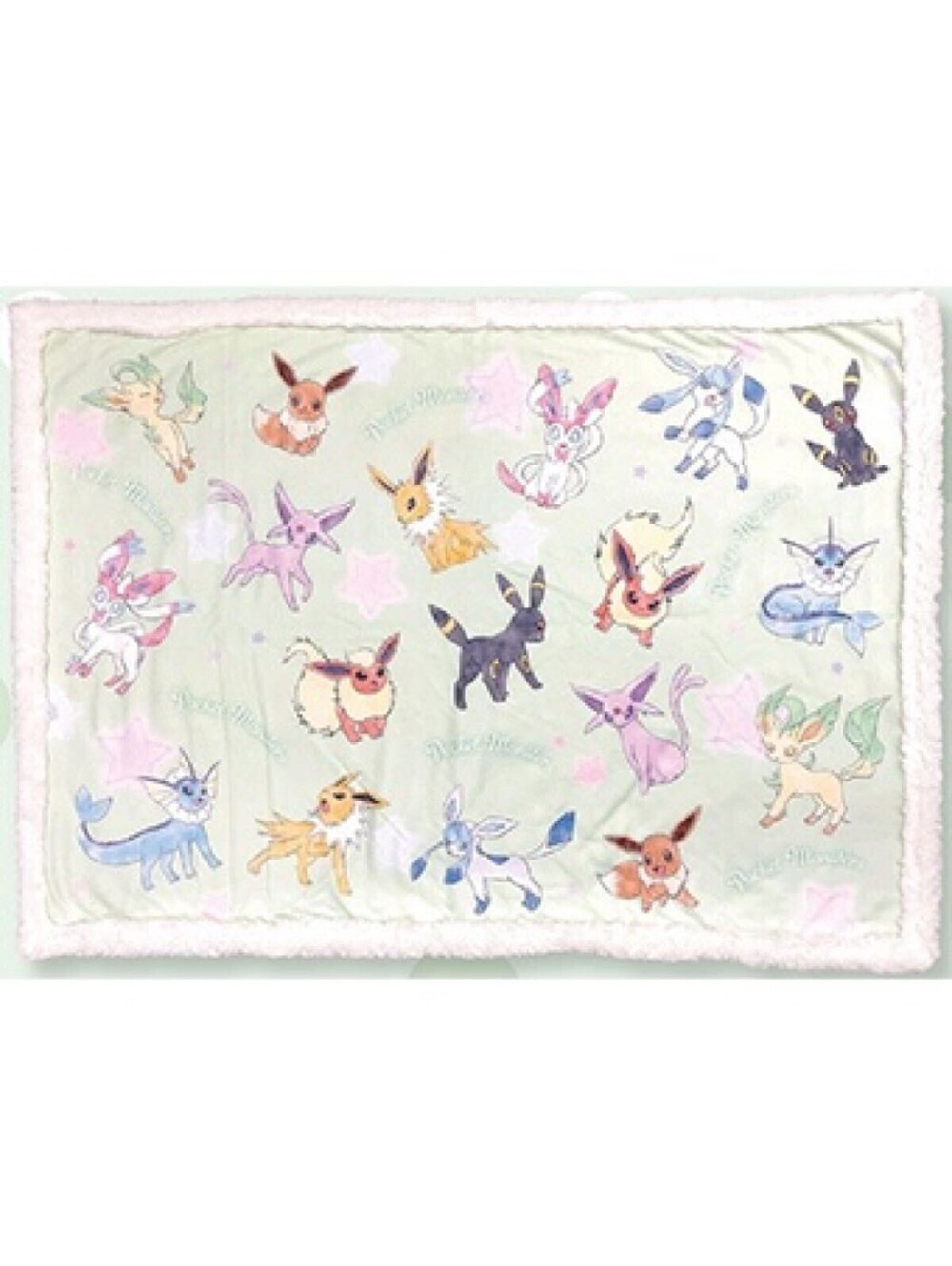 Eevee & Evolutions "Sheep Boa" Green Blanket Japan Import US Seller New W Tag